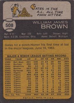 1973 Topps #508 Gates Brown Back