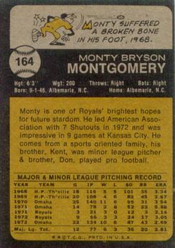 1973 Topps #164 Monty Montgomery Back