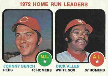 1973 Topps #62 1972 Home Run Leaders (Johnny Bench / Dick Allen) Front
