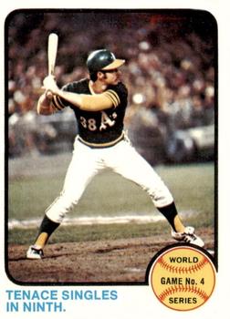 1973 Topps #206 World Series Game No. 4: Tenace Singles in Ninth Front