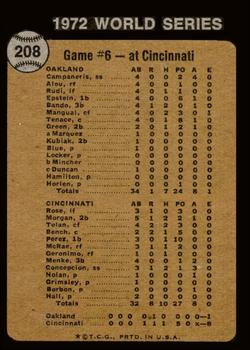 1973 Topps #208 World Series Game No. 6: Reds' Slugging Ties Series Back