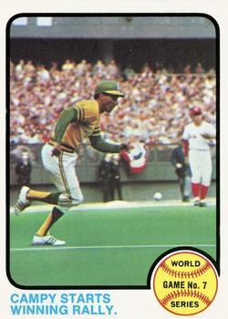 1973 Topps #209 World Series Game No. 7: Campy Starts Winning Rally Front