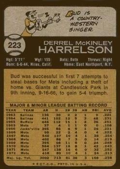 1973 Topps #223 Bud Harrelson Back