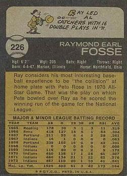1973 Topps #226 Ray Fosse Back
