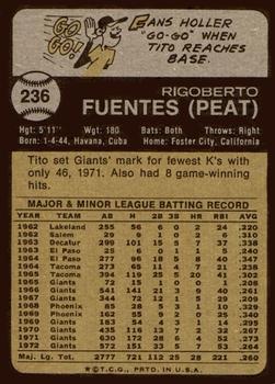 1973 Topps #236 Tito Fuentes Back
