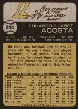 1973 Topps #244 Ed Acosta Back
