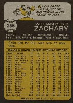 1973 Topps #256 Chris Zachary Back