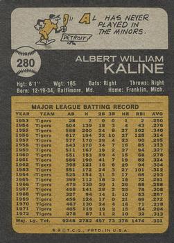 1973 Topps #280 Al Kaline Back