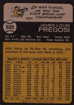 1973 Topps #525 Jim Fregosi Back
