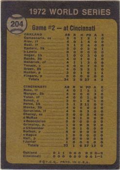 1973 Topps #204 World Series Game No. 2 - A's Make It Two Straight Back