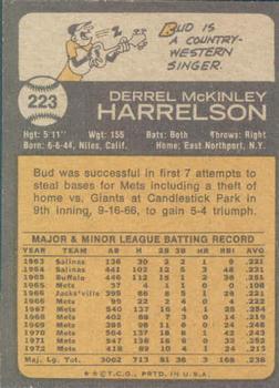 1973 Topps #223 Bud Harrelson Back