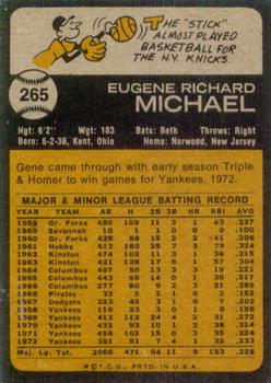 1973 Topps #265 Gene Michael Back
