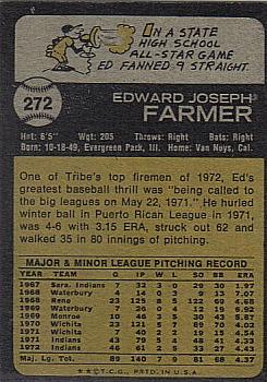 1973 Topps #272 Ed Farmer Back