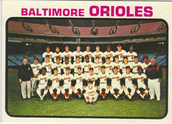 1973 Topps #278 Baltimore Orioles Front