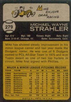 1973 Topps #279 Mike Strahler Back