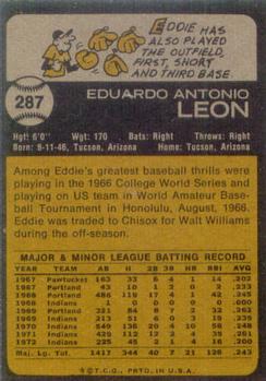 1973 Topps #287 Eddie Leon Back