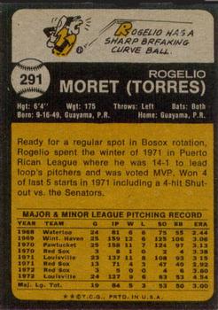 1973 Topps #291 Rogelio Moret Back