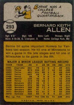 1973 Topps #293 Bernie Allen Back