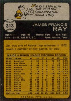 1973 Topps #313 Jim Ray Back