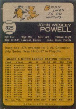 1973 Topps #325 Boog Powell Back