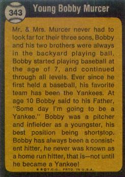 1973 Topps #343 Bobby Murcer Back