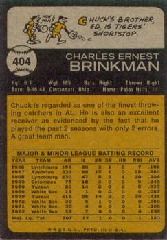 1973 Topps #404 Chuck Brinkman Back
