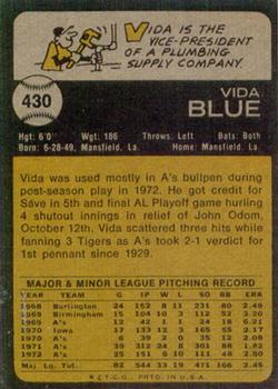 1973 Topps #430 Vida Blue Back