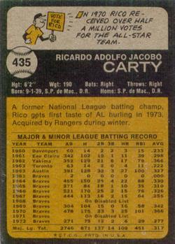 1973 Topps #435 Rico Carty Back