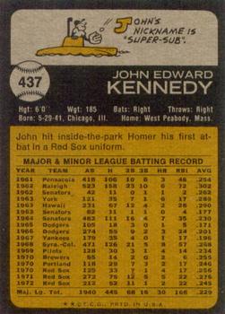 1973 Topps #437 John Kennedy Back