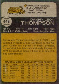 1973 Topps #443 Danny Thompson Back