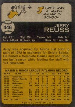 1973 Topps #446 Jerry Reuss Back