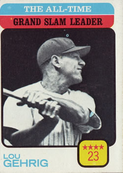 1973 Topps #472 The All-Time Grand Slam Leader - Lou Gehrig Front