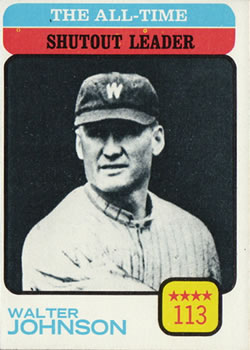 1973 Topps #476 The All-Time Shutout Leader - Walter Johnson Front