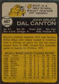 1973 Topps #487 Bruce Dal Canton Back