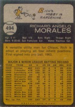 1973 Topps #494 Rich Morales Back