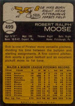 1973 Topps #499 Bob Moose Back