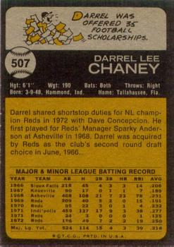 1973 Topps #507 Darrel Chaney Back
