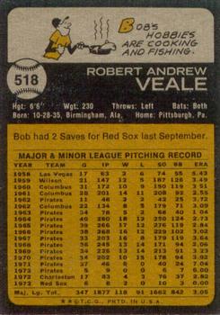 1973 Topps #518 Bob Veale Back