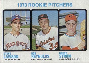 1973 Topps #612 1973 Rookie Pitchers (Steve Lawson / Bob Reynolds / Brent Strom) Front