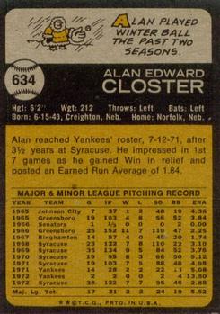 1973 Topps #634 Alan Closter Back