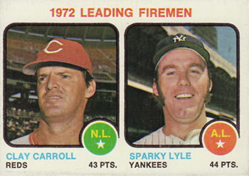 1973 Topps #68 1972 Leading Firemen (Clay Carroll / Sparky Lyle) Front