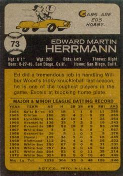 1973 Topps #73 Ed Herrmann Back