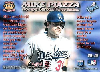 1996 Pacific Prism - Fence Busters #FB-13 Mike Piazza Back