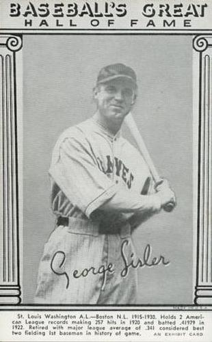 1948 Baseball's Great HOF Exhibits (W464) #NNO George Sisler Front