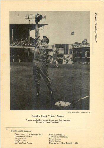 1946-49 Sports Exchange (W603) #2-7 Stan Musial Front