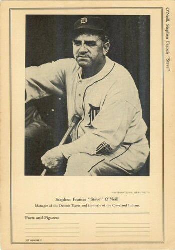 1946-49 Sports Exchange (W603) #5-6 Steve O'Neill Front