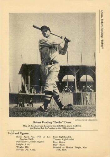 1946-49 Sports Exchange (W603) #2-1b Bobby Doerr Front