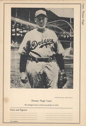 1946-49 Sports Exchange (W603) #7-2 Hugh Casey Front