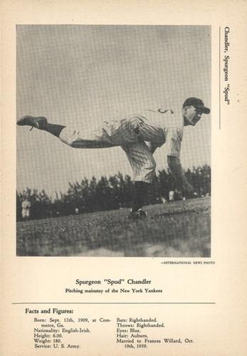 1946-49 Sports Exchange (W603) #2-3 Spud Chandler Front