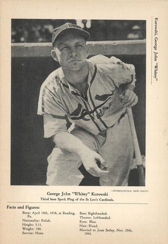 1946-49 Sports Exchange (W603) #4-1a Whitey Kurowski Front
